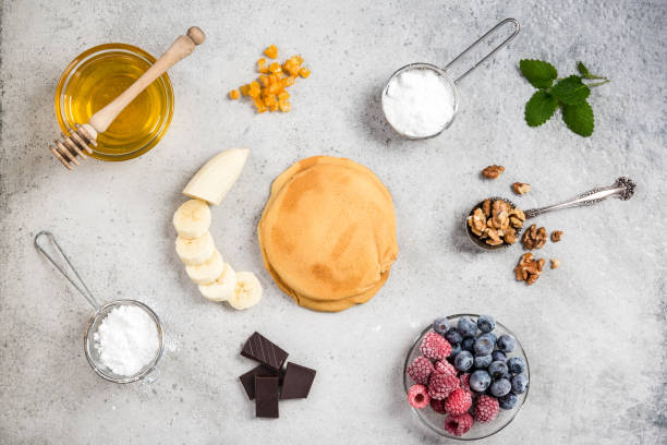 Recipe for perfect pancakes, border background.